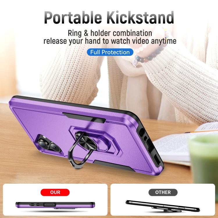For Samsung Galaxy A06 4G / 5G Pioneer Armor Heavy Duty PC Hybrid TPU Phone Case with Holder