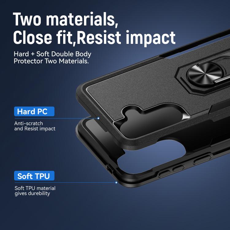 For Samsung Galaxy A57 5G Pioneer Armor Heavy Duty PC Hybrid TPU Phone Case with Holder