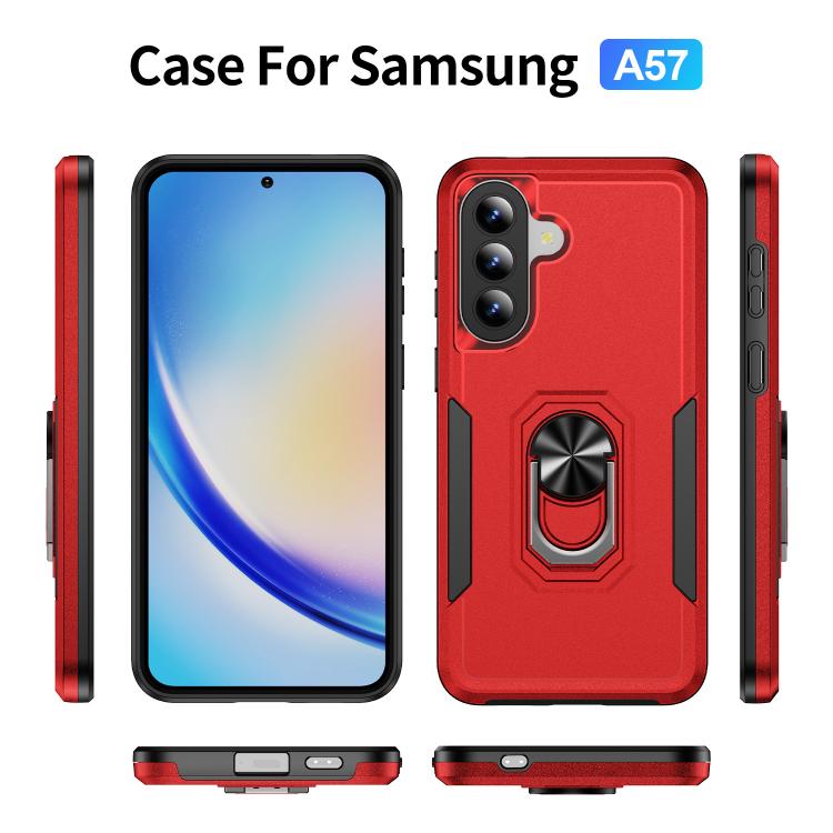 For Samsung Galaxy A57 5G Pioneer Armor Heavy Duty PC Hybrid TPU Phone Case with Holder