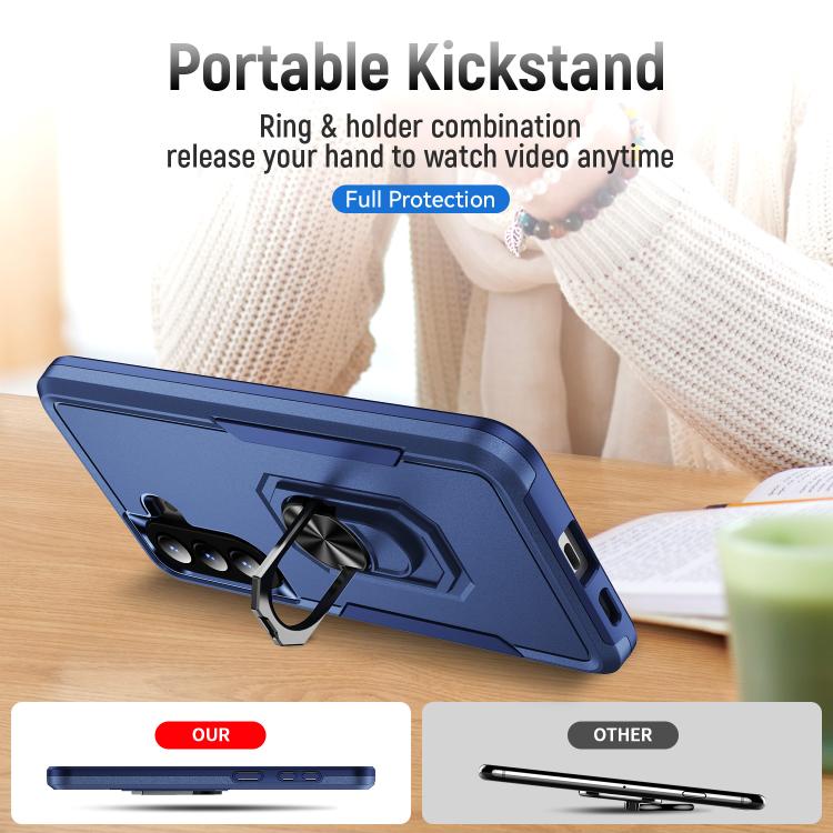 For Samsung Galaxy A57 5G Pioneer Armor Heavy Duty PC Hybrid TPU Phone Case with Holder