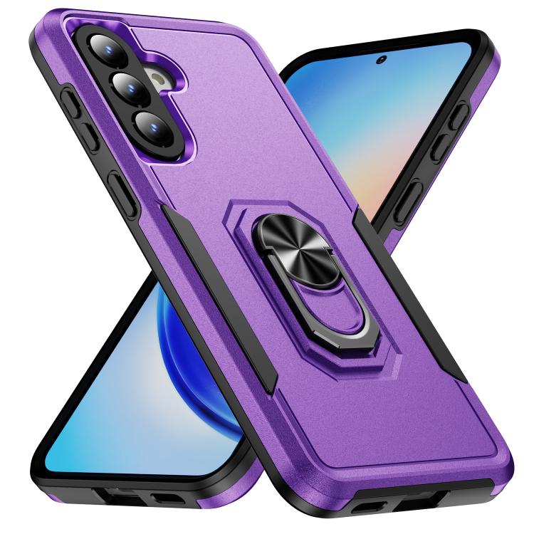 For Samsung Galaxy A57 5G Pioneer Armor Heavy Duty PC Hybrid TPU Phone Case with Holder