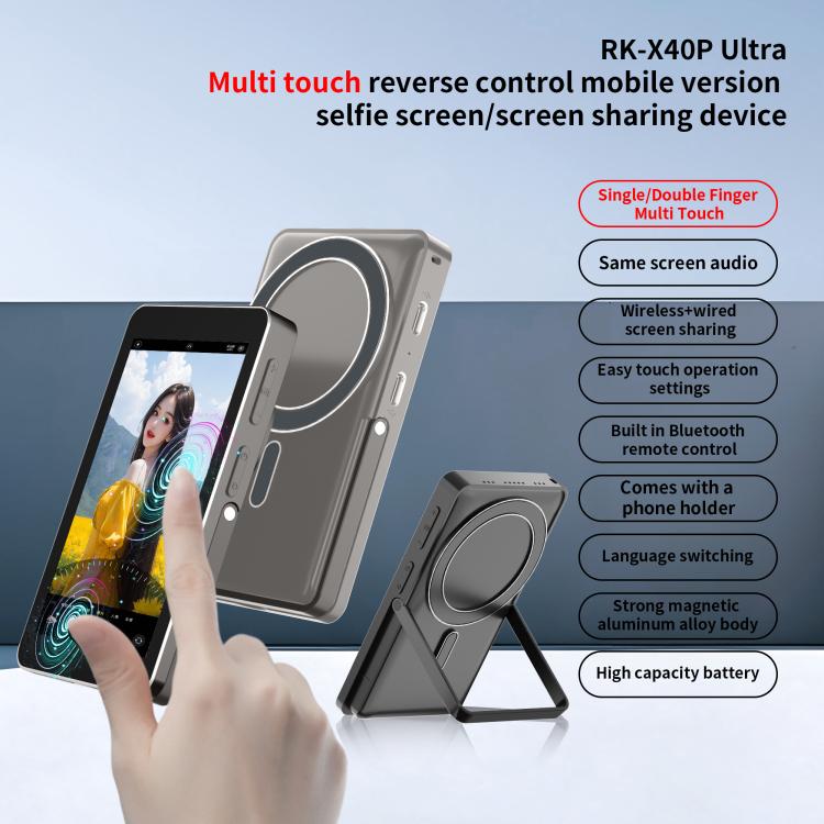RK-X40P Mobile Phone MagSafe Magnetic Rear Selfie Projector with Stand