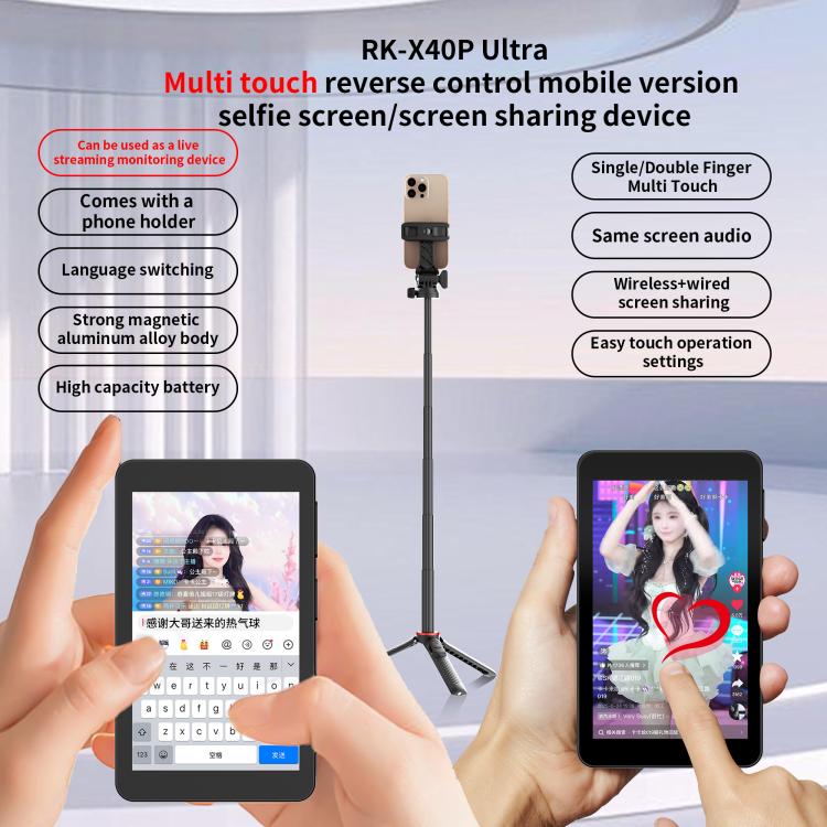 RK-X40P Mobile Phone MagSafe Magnetic Rear Selfie Projector with Stand