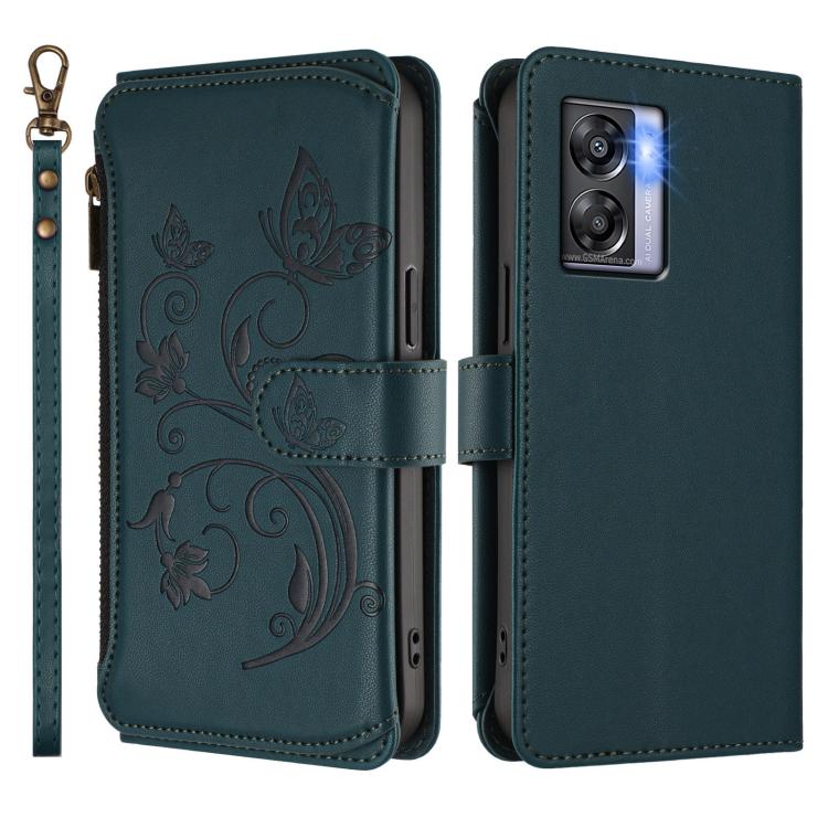 For Realme V23 / Narzo 50 Butterfly Love Flower Multi-card Zipper Wallet Leather Phone Case