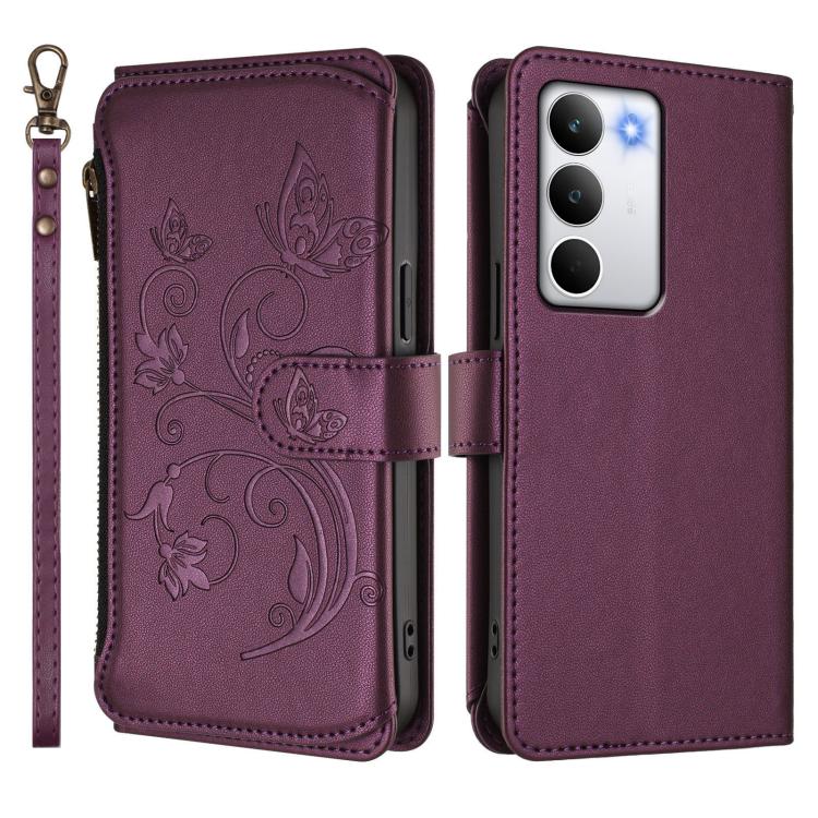 For Realme C71 4G Global Butterfly Love Flower Multi-card Zipper Wallet Leather Phone Case