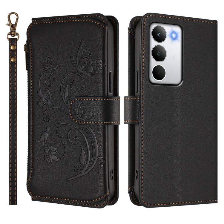 For Realme C71 4G Global Butterfly Love Flower Multi-card Zipper Wallet Leather Phone Case
