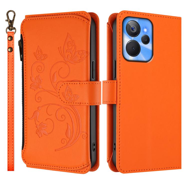 For Realme 10T 5G / 10S 5G Butterfly Love Flower Multi-card Zipper Wallet Leather Phone Case