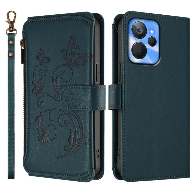 For Realme 10T 5G / 10S 5G Butterfly Love Flower Multi-card Zipper Wallet Leather Phone Case