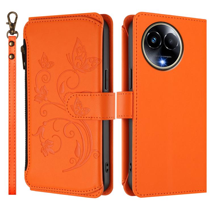 For Realme 11 5G Global / C67 5G India Butterfly Love Flower Multi-card Zipper Wallet Leather Phone Case