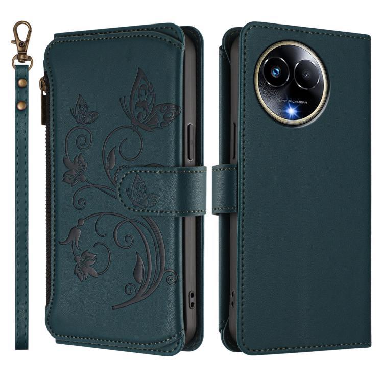 For Realme 11 5G Global / C67 5G India Butterfly Love Flower Multi-card Zipper Wallet Leather Phone Case