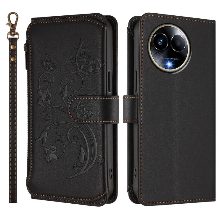 For Realme 11 5G Global / C67 5G India Butterfly Love Flower Multi-card Zipper Wallet Leather Phone Case
