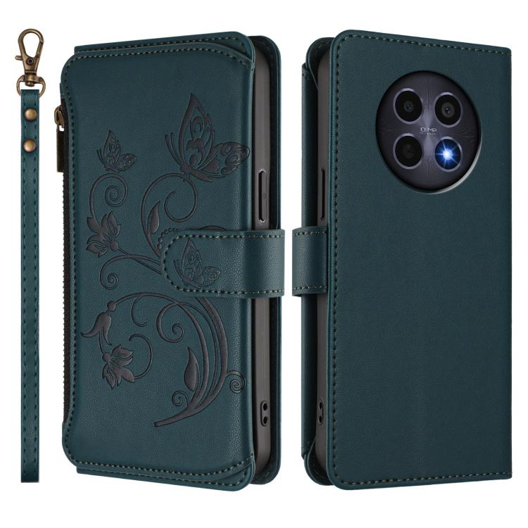 For Realme 13 / 12 / 12x / C65 5G Global Butterfly Love Flower Multi-card Zipper Wallet Leather Phone Case
