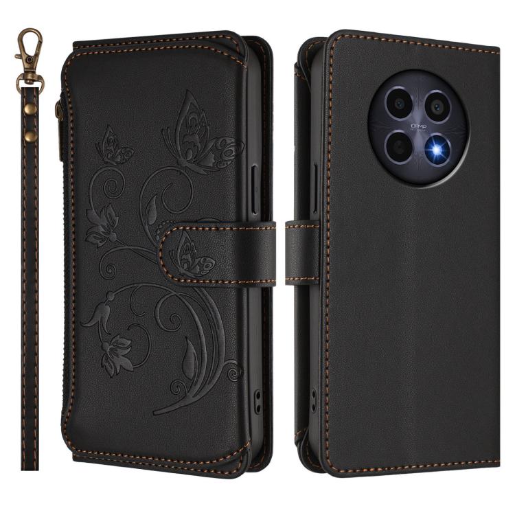 For Realme 13 / 12 / 12x / C65 5G Global Butterfly Love Flower Multi-card Zipper Wallet Leather Phone Case