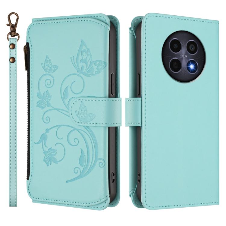 For Realme 13 / 12 / 12x / C65 5G Global Butterfly Love Flower Multi-card Zipper Wallet Leather Phone Case