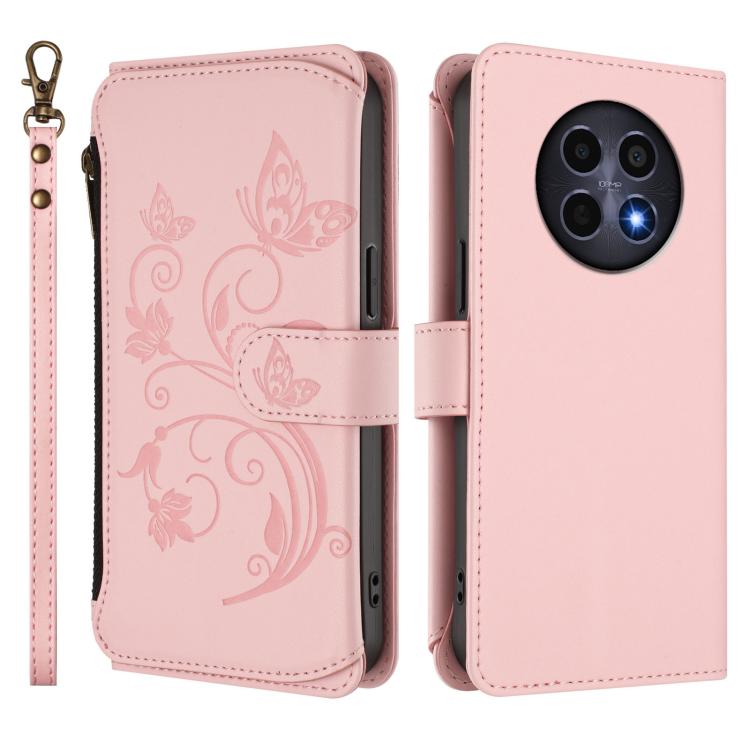 For Realme 13 / 12 / 12x / C65 5G Global Butterfly Love Flower Multi-card Zipper Wallet Leather Phone Case