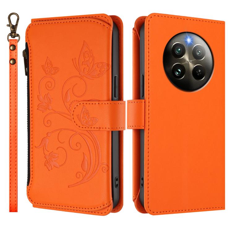 For Realme 13 / 12 4G / P1 5G Global Butterfly Love Flower Multi-card Zipper Wallet Leather Phone Case