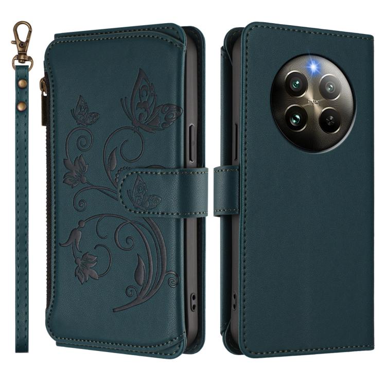 For Realme 13 / 12 4G / P1 5G Global Butterfly Love Flower Multi-card Zipper Wallet Leather Phone Case