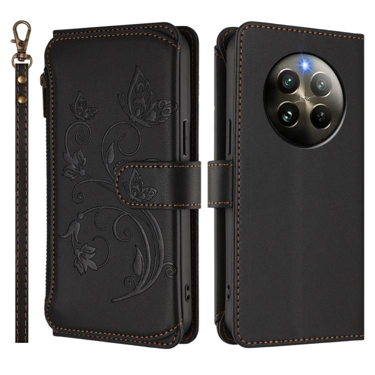 For Realme 13 / 12 4G / P1 5G Global Butterfly Love Flower Multi-card Zipper Wallet Leather Phone Case