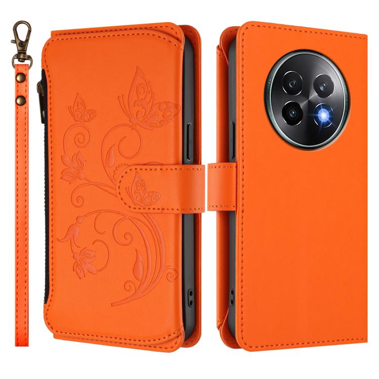 For Realme 13+ 5G Global Butterfly Love Flower Multi-card Zipper Wallet Leather Phone Case