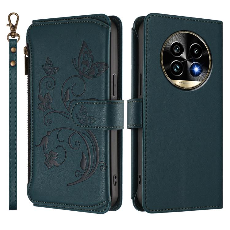For Realme 13 Pro / 13 Pro+ 5G Global Butterfly Love Flower Multi-card Zipper Wallet Leather Phone Case