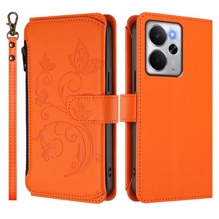 For Realme 14 / P3 / 14T 5G Global Butterfly Love Flower Multi-card Zipper Wallet Leather Phone Case