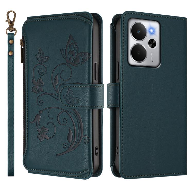 For Realme 14 / P3 / 14T 5G Global Butterfly Love Flower Multi-card Zipper Wallet Leather Phone Case