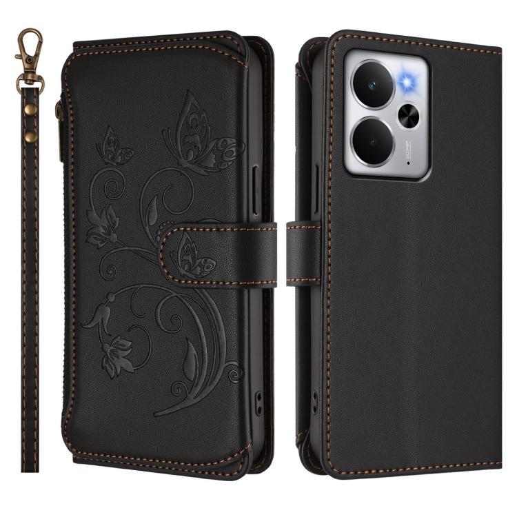 For Realme 14 / P3 / 14T 5G Global Butterfly Love Flower Multi-card Zipper Wallet Leather Phone Case