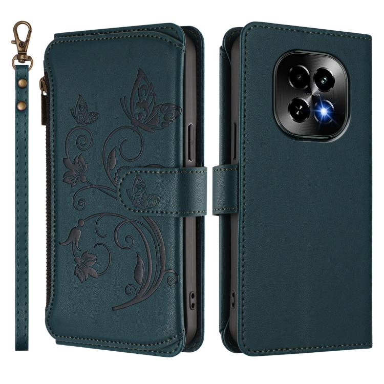For Realme C63 5G Global Butterfly Love Flower Multi-card Zipper Wallet Leather Phone Case