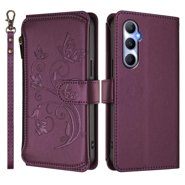 For Realme C65 4G Global Butterfly Love Flower Multi-card Zipper Wallet Leather Phone Case