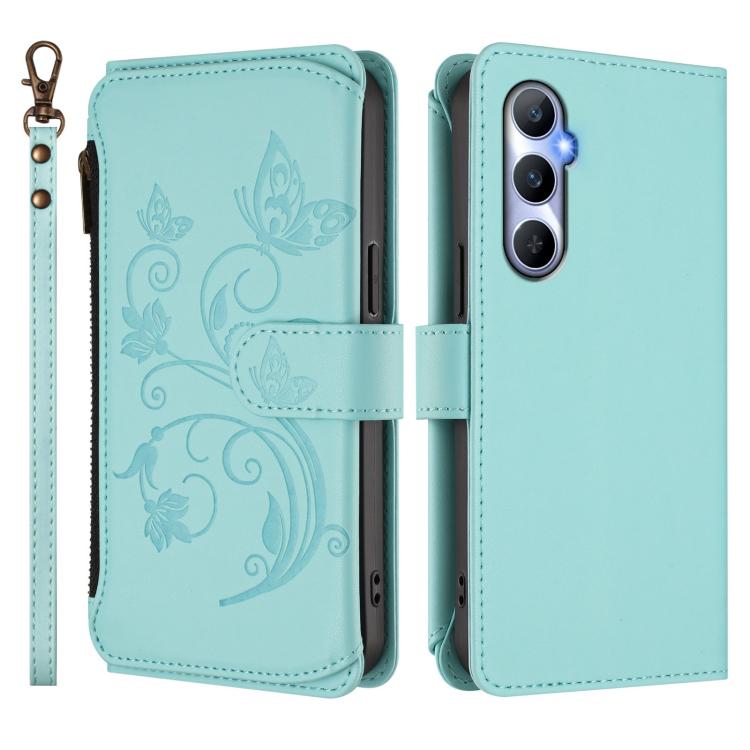 For Realme C65 4G Global Butterfly Love Flower Multi-card Zipper Wallet Leather Phone Case
