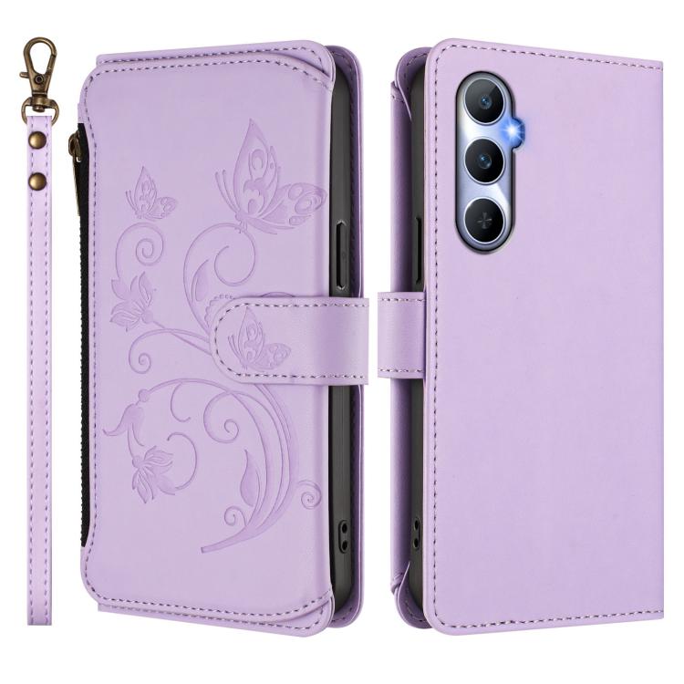 For Realme C65 4G Global Butterfly Love Flower Multi-card Zipper Wallet Leather Phone Case