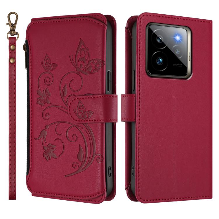 For Realme GT 7 Pro 5G / GT7 Pro Racing Butterfly Love Flower Multi-card Zipper Wallet Leather Phone Case