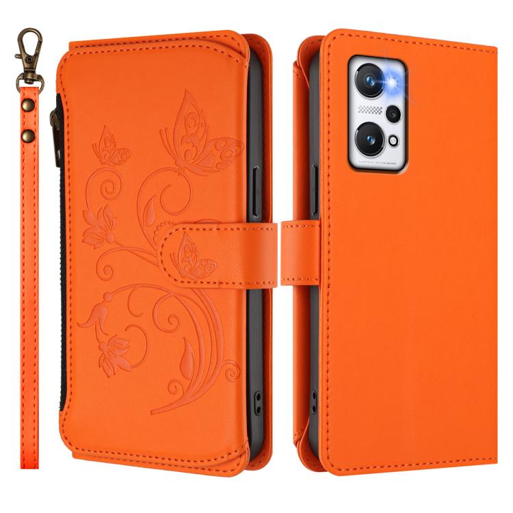 For Realme GT Neo 3T Butterfly Love Flower Multi-card Zipper Wallet Leather Phone Case