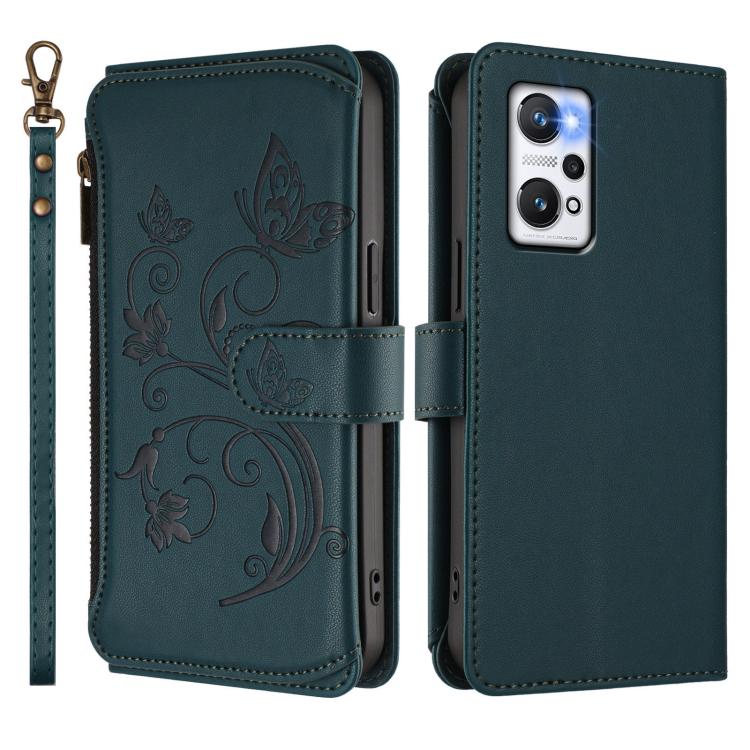 For Realme GT Neo 3T Butterfly Love Flower Multi-card Zipper Wallet Leather Phone Case
