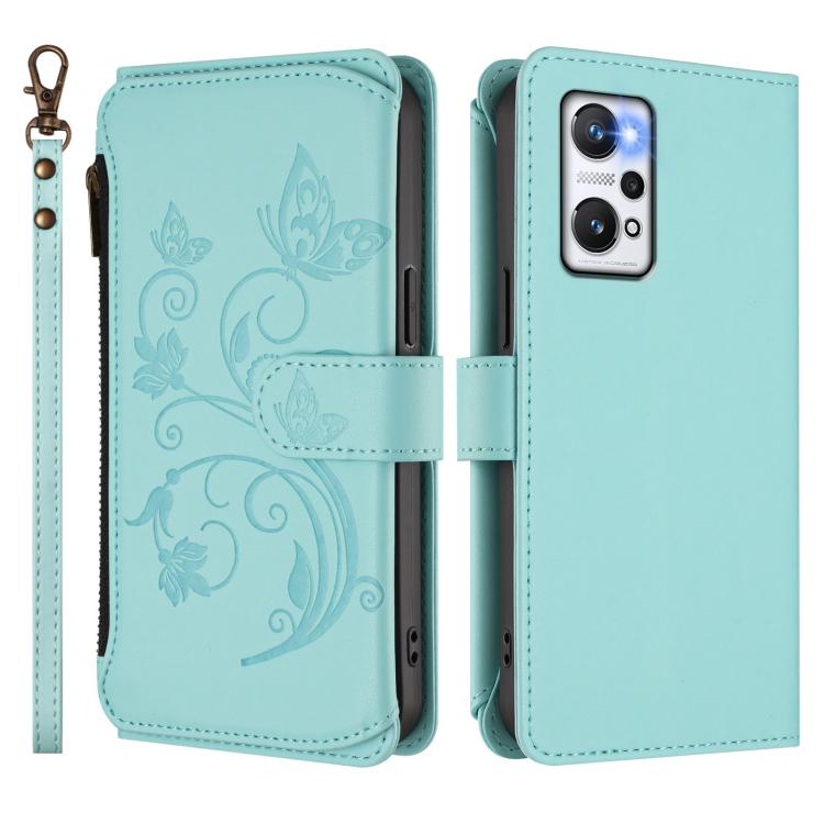 For Realme GT Neo 3T Butterfly Love Flower Multi-card Zipper Wallet Leather Phone Case