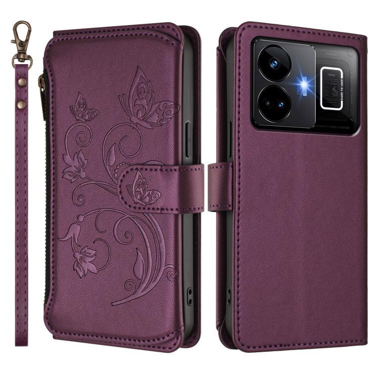 For Realme GT3 5G /  GT Neo 5 240W Butterfly Love Flower Multi-card Zipper Wallet Leather Phone Case