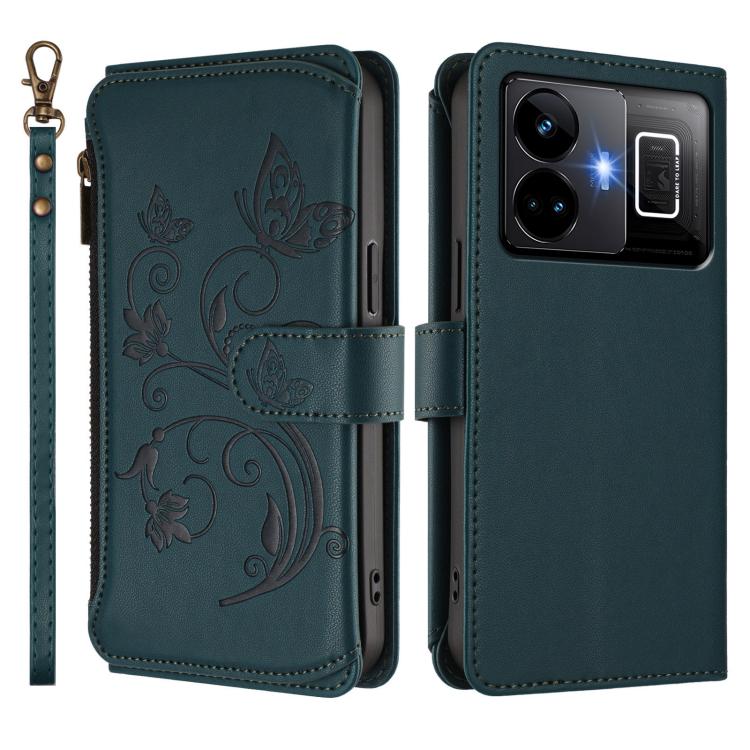 For Realme GT3 5G /  GT Neo 5 240W Butterfly Love Flower Multi-card Zipper Wallet Leather Phone Case