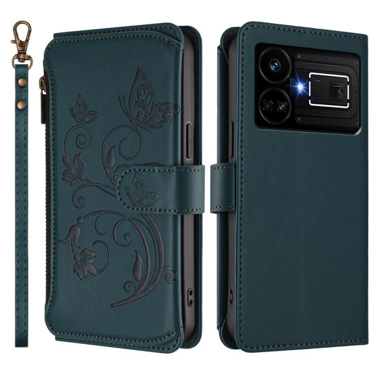 For Realme GT5 240W / GT5 5G Butterfly Love Flower Multi-card Zipper Wallet Leather Phone Case