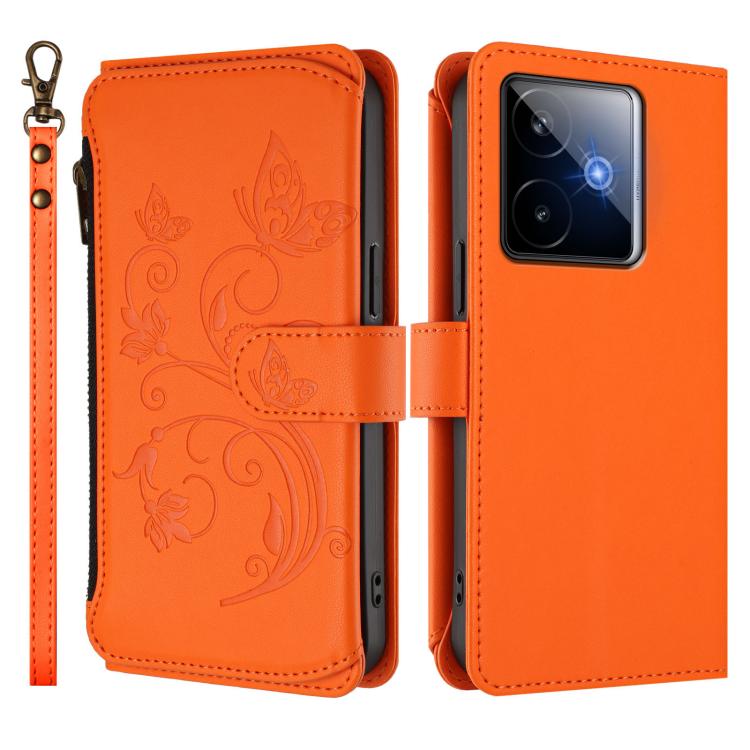 For Realme GT 7 5G India Butterfly Love Flower Multi-card Zipper Wallet Leather Phone Case