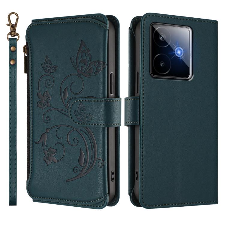 For Realme GT 7 5G India Butterfly Love Flower Multi-card Zipper Wallet Leather Phone Case