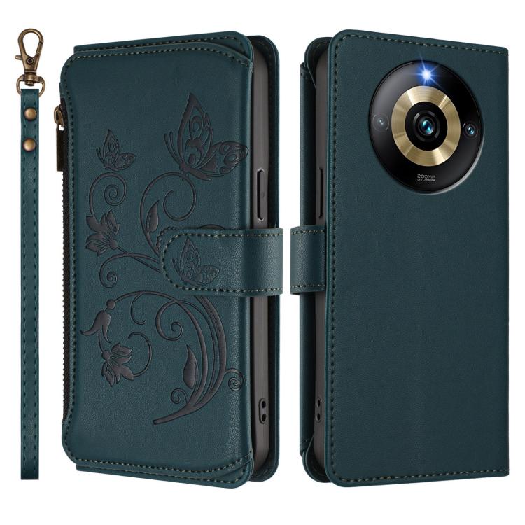 For Realme Narzo 60 Pro Butterfly Love Flower Multi-card Zipper Wallet Leather Phone Case