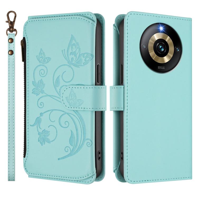 For Realme Narzo 60 Pro Butterfly Love Flower Multi-card Zipper Wallet Leather Phone Case