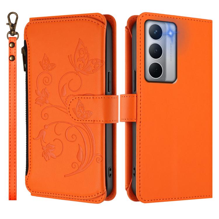 For Realme Narzo 80x Butterfly Love Flower Multi-card Zipper Wallet Leather Phone Case