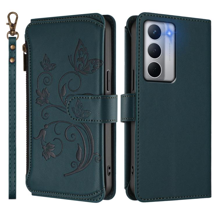 For Realme Narzo 80x Butterfly Love Flower Multi-card Zipper Wallet Leather Phone Case