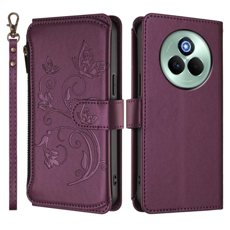 For Realme P3 Pro 5G Global Butterfly Love Flower Multi-card Zipper Wallet Leather Phone Case