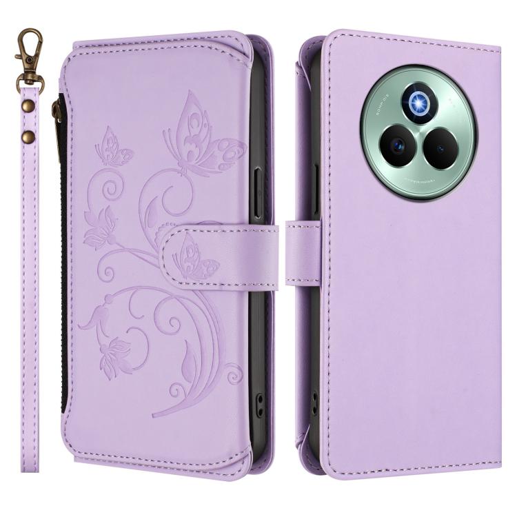 For Realme P3 Pro 5G Global Butterfly Love Flower Multi-card Zipper Wallet Leather Phone Case