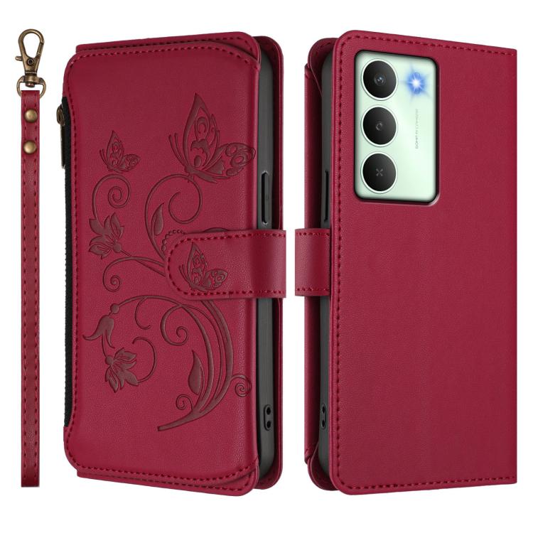 For Realme V70 5G / 14x Global / C75 5G Butterfly Love Flower Multi-card Zipper Wallet Leather Phone Case