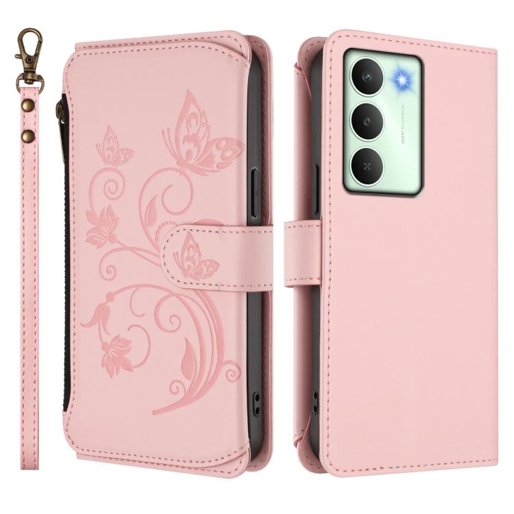For Realme V70 5G / 14x Global / C75 5G Butterfly Love Flower Multi-card Zipper Wallet Leather Phone Case