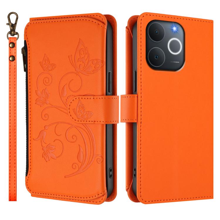 For Realme C71 4G India Butterfly Love Flower Multi-card Zipper Wallet Leather Phone Case