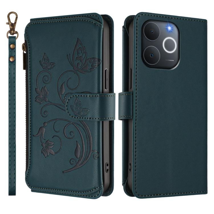 For Realme C71 4G India Butterfly Love Flower Multi-card Zipper Wallet Leather Phone Case